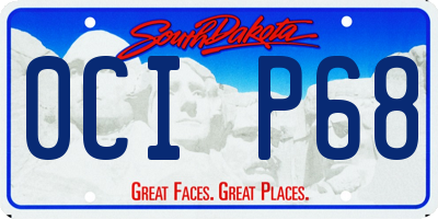 SD license plate 0CIP68