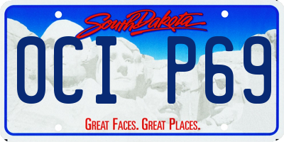 SD license plate 0CIP69