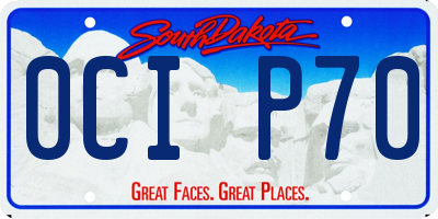 SD license plate 0CIP70