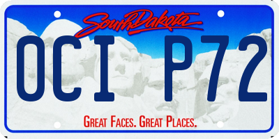 SD license plate 0CIP72