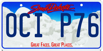 SD license plate 0CIP76