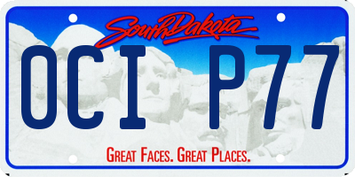 SD license plate 0CIP77