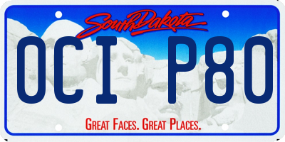 SD license plate 0CIP80
