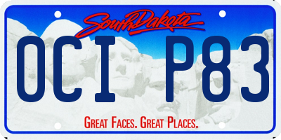SD license plate 0CIP83