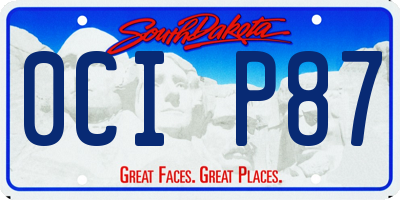 SD license plate 0CIP87