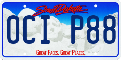 SD license plate 0CIP88