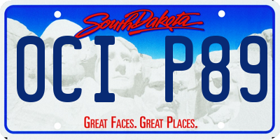 SD license plate 0CIP89