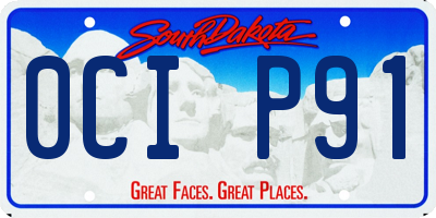 SD license plate 0CIP91