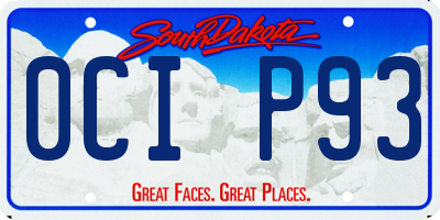 SD license plate 0CIP93