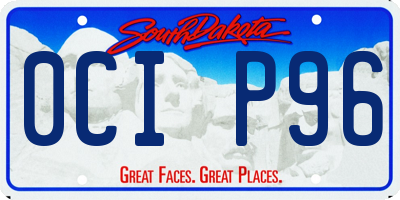 SD license plate 0CIP96