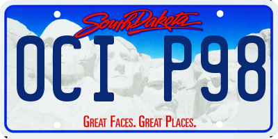 SD license plate 0CIP98