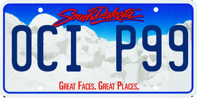 SD license plate 0CIP99
