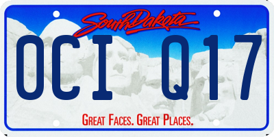 SD license plate 0CIQ17