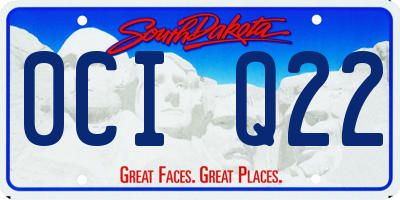 SD license plate 0CIQ22