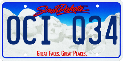 SD license plate 0CIQ34