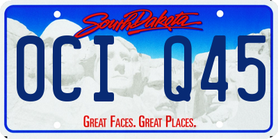 SD license plate 0CIQ45