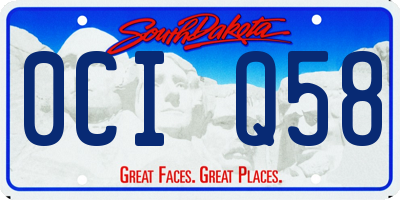 SD license plate 0CIQ58