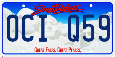 SD license plate 0CIQ59