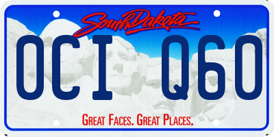 SD license plate 0CIQ60