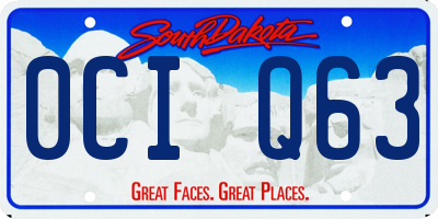 SD license plate 0CIQ63
