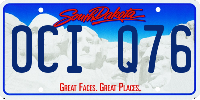 SD license plate 0CIQ76