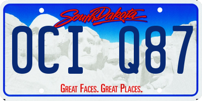 SD license plate 0CIQ87