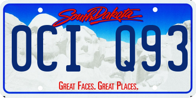 SD license plate 0CIQ93