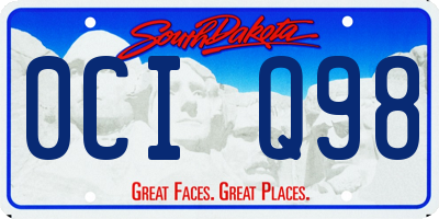 SD license plate 0CIQ98