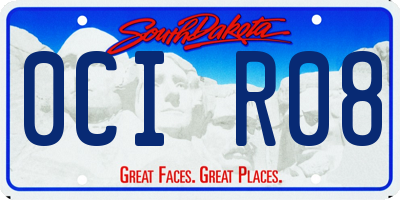 SD license plate 0CIR08