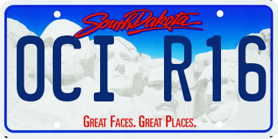 SD license plate 0CIR16