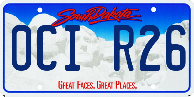 SD license plate 0CIR26