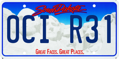 SD license plate 0CIR31