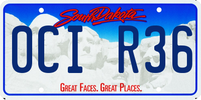 SD license plate 0CIR36