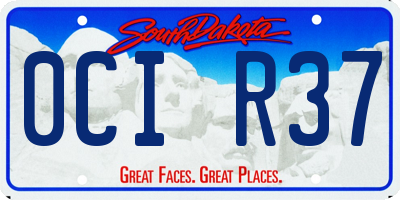 SD license plate 0CIR37