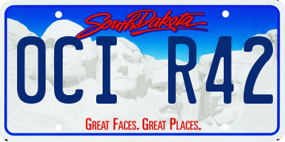 SD license plate 0CIR42