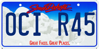 SD license plate 0CIR45