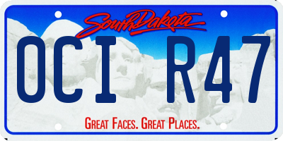 SD license plate 0CIR47