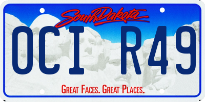 SD license plate 0CIR49
