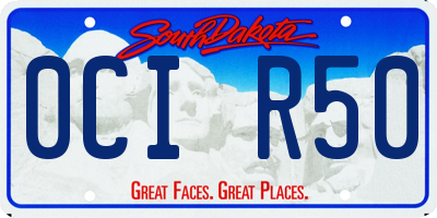 SD license plate 0CIR50