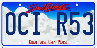 SD license plate 0CIR53