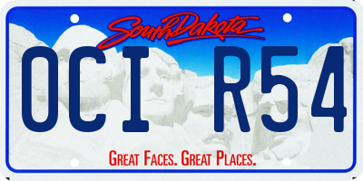 SD license plate 0CIR54