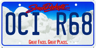 SD license plate 0CIR68