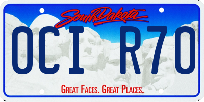 SD license plate 0CIR70