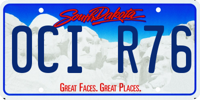 SD license plate 0CIR76