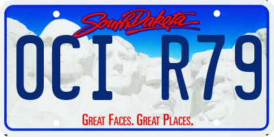 SD license plate 0CIR79