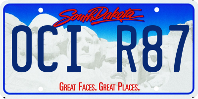 SD license plate 0CIR87