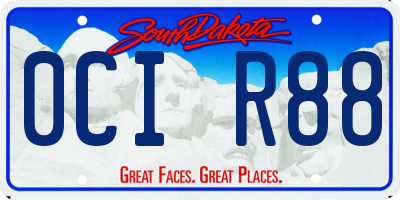 SD license plate 0CIR88