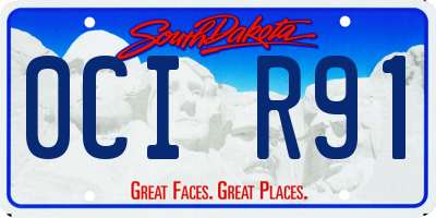 SD license plate 0CIR91
