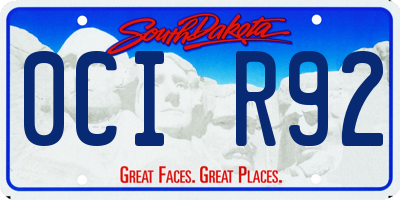 SD license plate 0CIR92