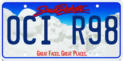 SD license plate 0CIR98